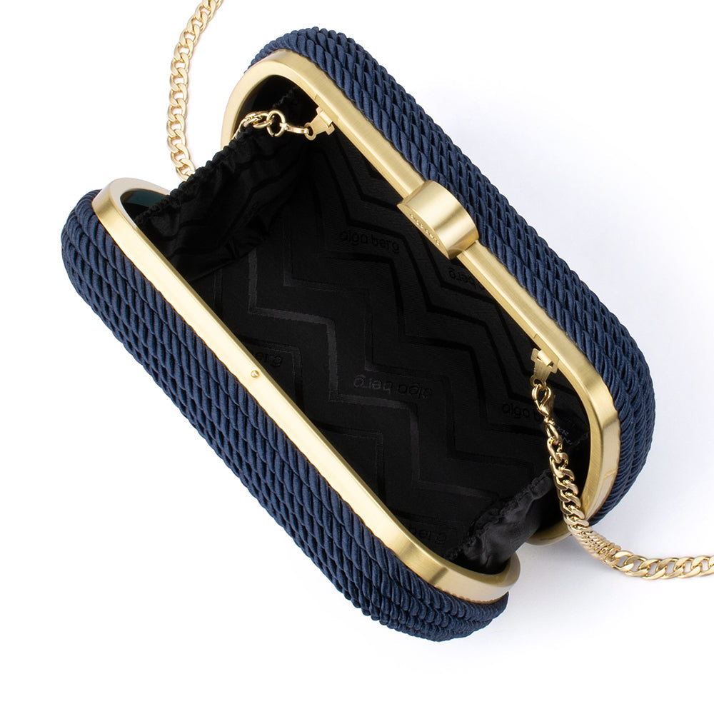 Olga Berg Martina Coiled Rope Clutch - Navy