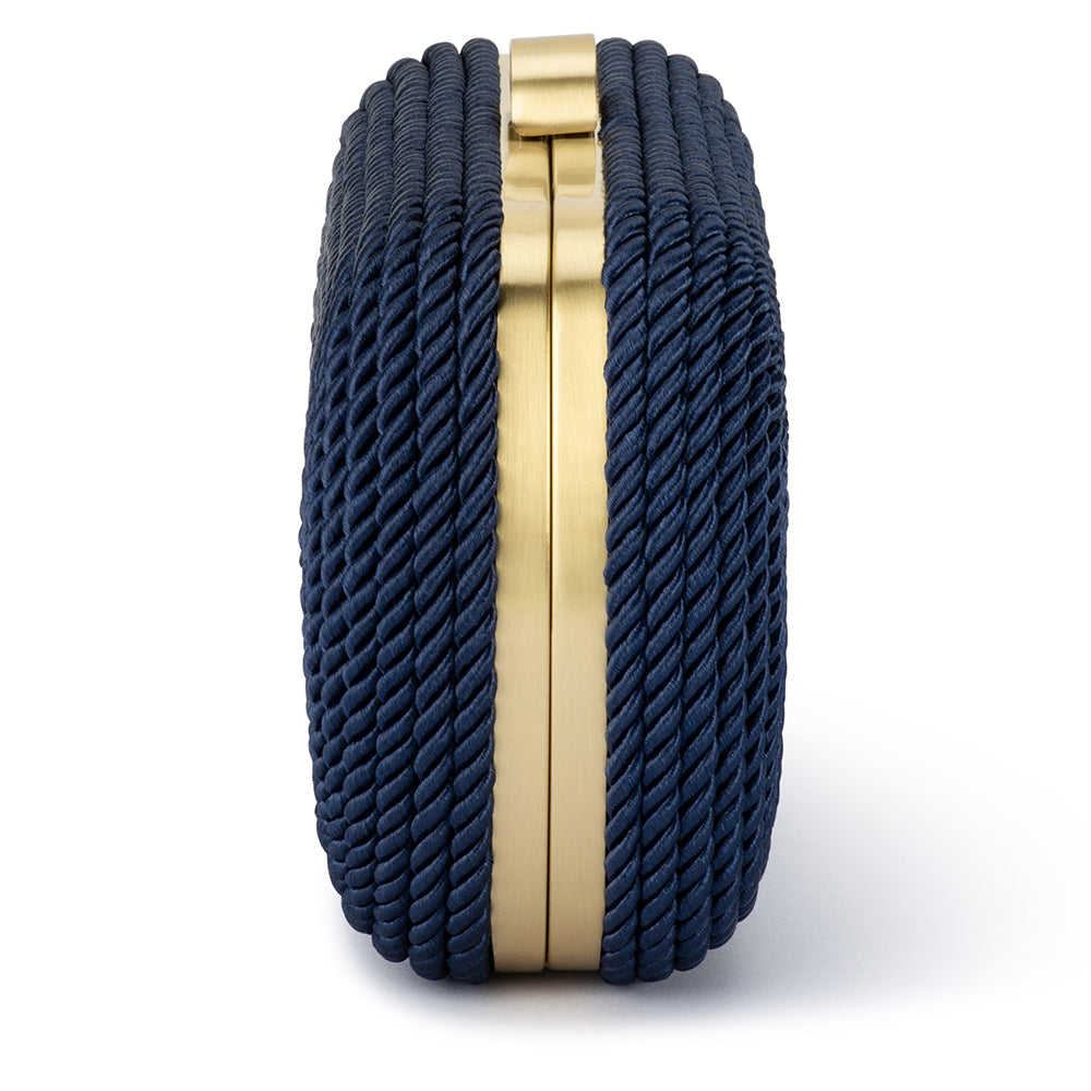 Olga Berg Martina Coiled Rope Clutch - Navy