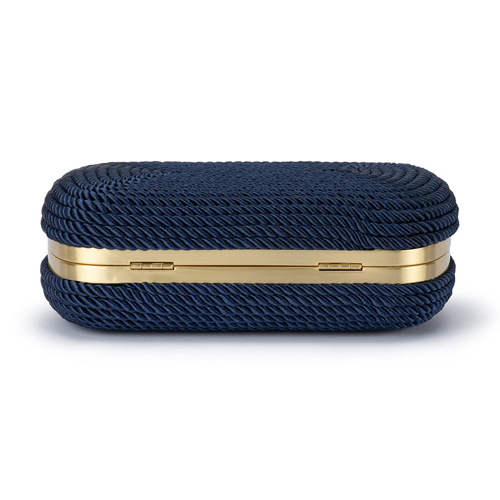 Olga Berg Martina Coiled Rope Clutch - Navy