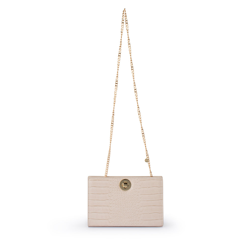 Olga Berg Luna A-Line Clutch - Natural