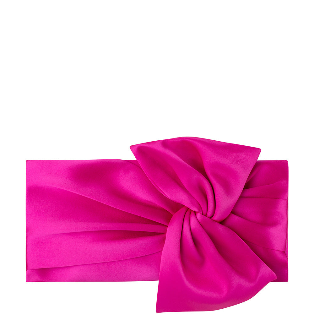 Olga Berg Chloe Tie Front Clutch - Fuchsia