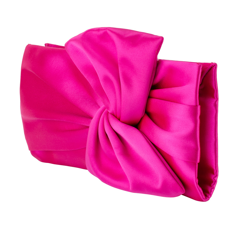 Olga Berg Chloe Tie Front Clutch - Fuchsia