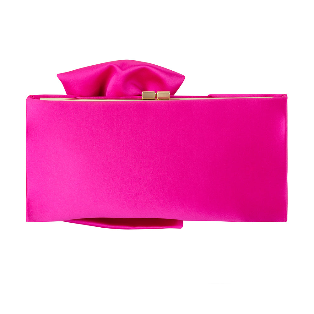 Olga Berg Chloe Tie Front Clutch - Fuchsia