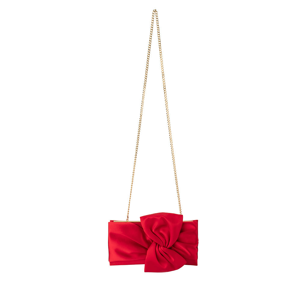 Olga Berg Chloe Tie Front Clutch - Red