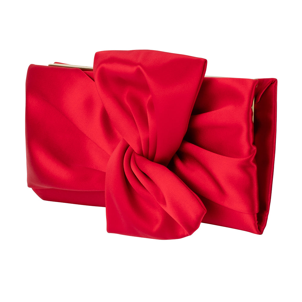 Olga Berg Chloe Tie Front Clutch - Red