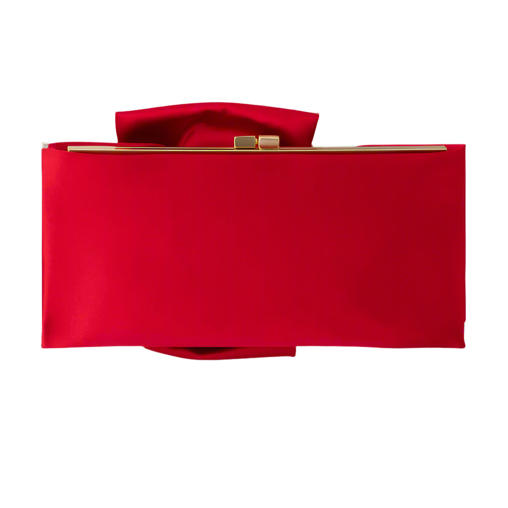 Olga Berg Chloe Tie Front Clutch - Red