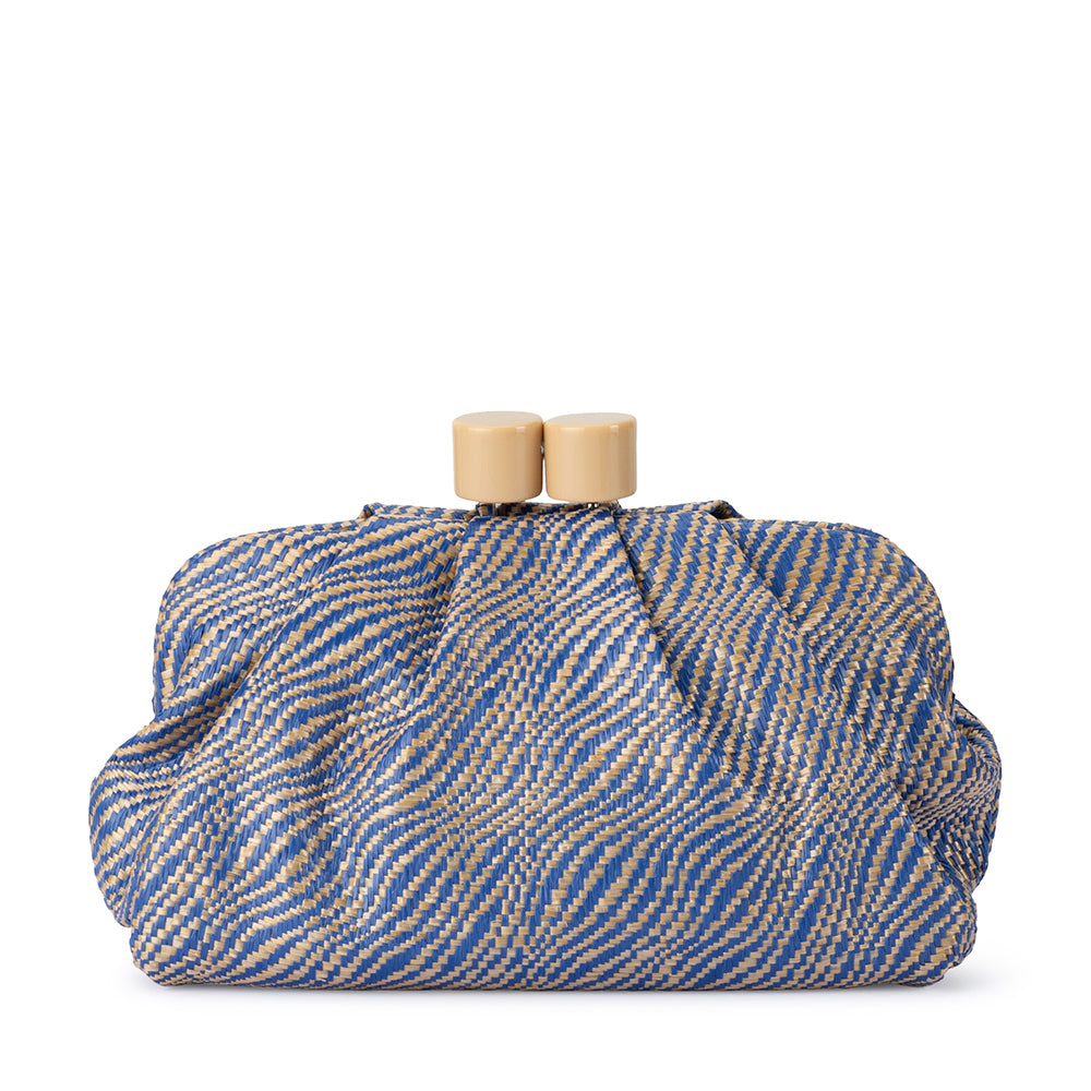 Olga Berg Addison Woven Clutch - Blue