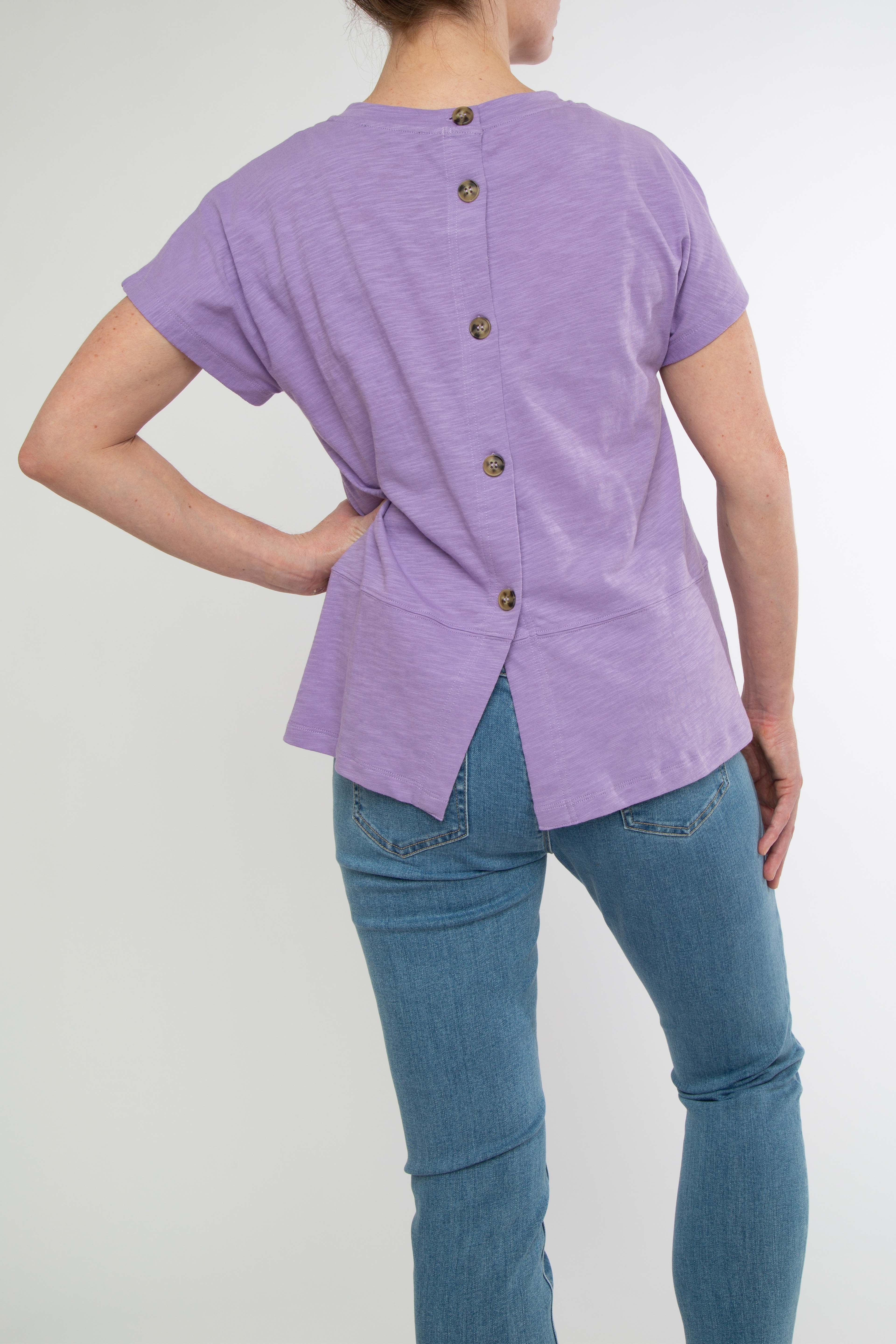 PING PONG BUTTON BACK TEE - WISTERIA