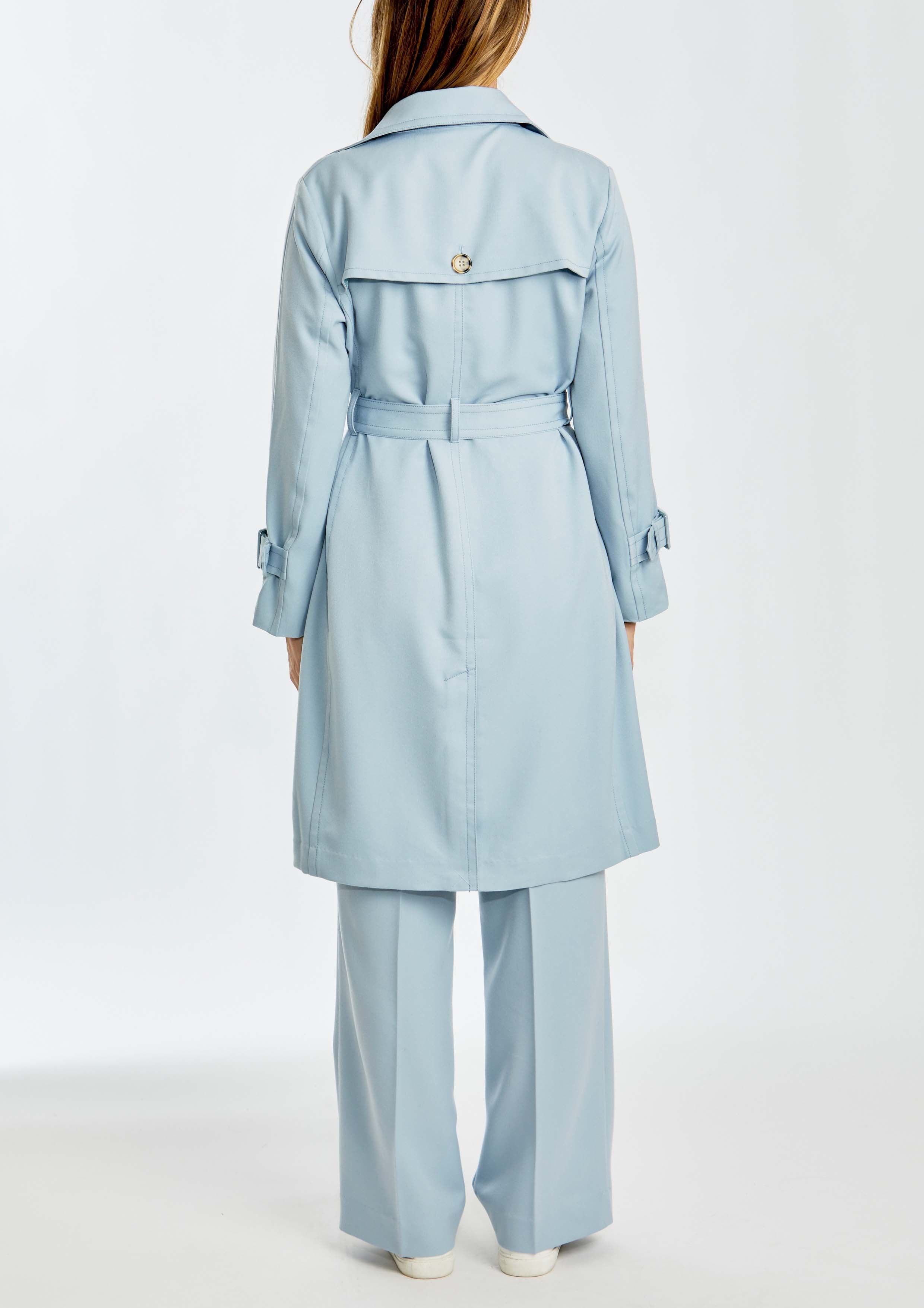 Ping Pong City Trench Coat - Baby Blue