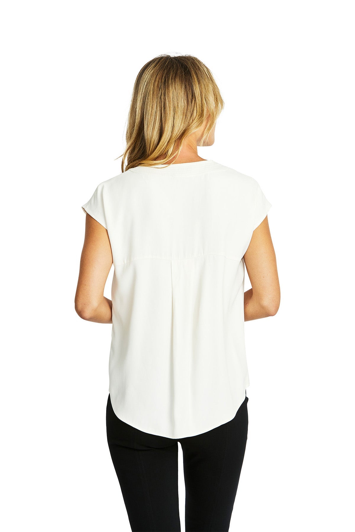 Ping Pong Helen V-Neck Slinky Top - Ivory