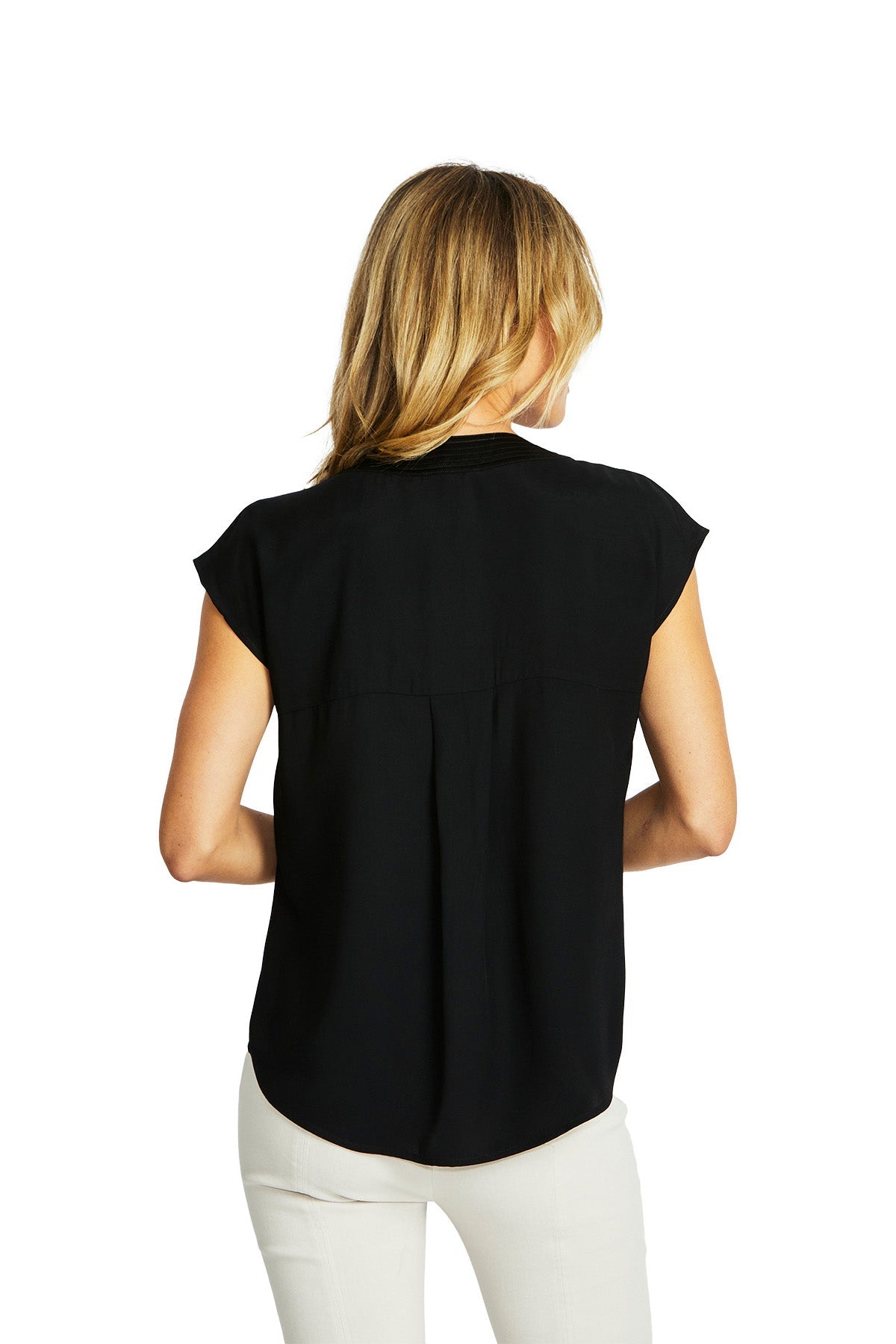 Ping Pong Helen V-Neck Slinky Top - Black