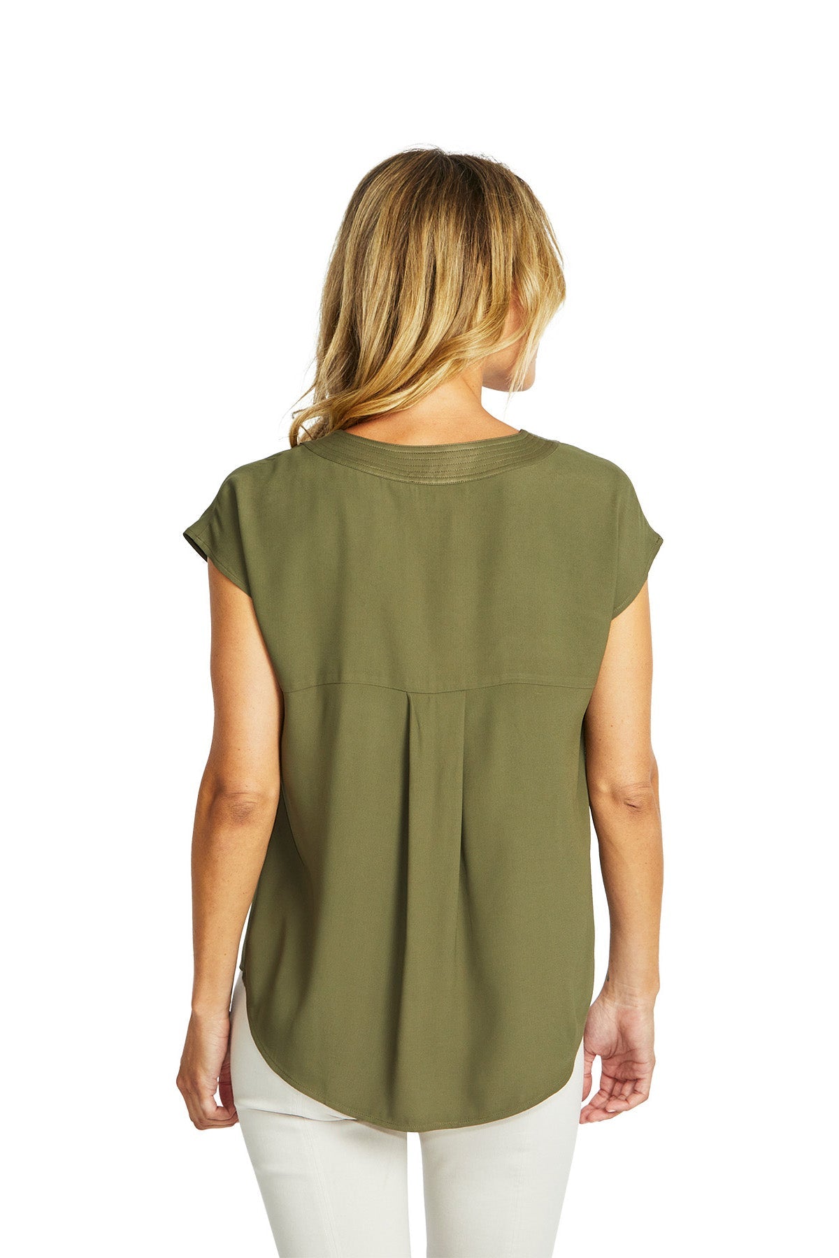 Ping Pong Helen V-Neck Slinky Top - Khaki