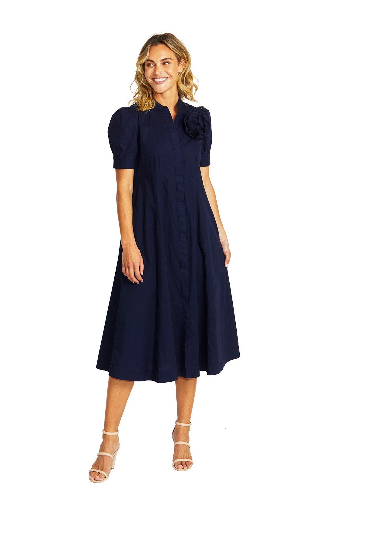 Ping Pong Audrey Rosette Dress - Navy