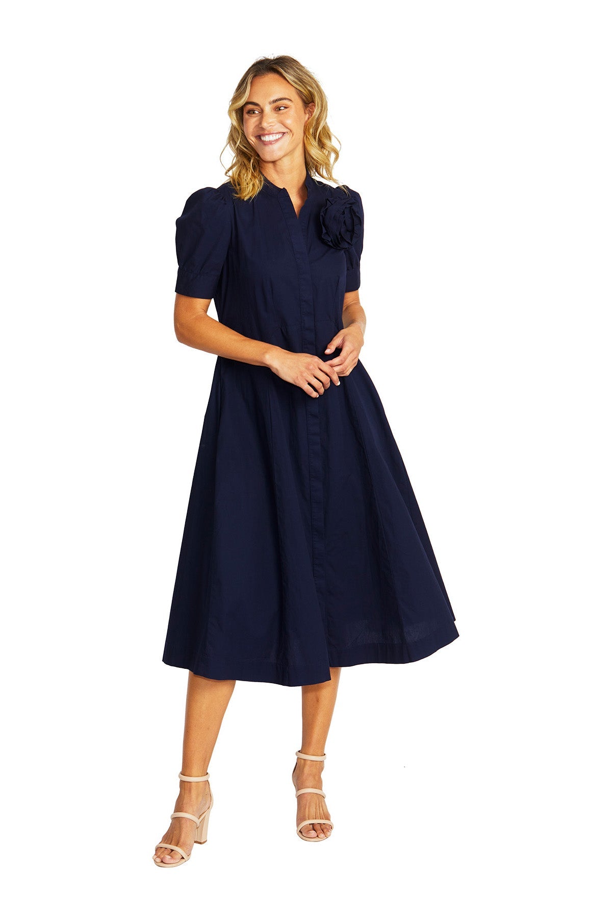 Ping Pong Audrey Rosette Dress - Navy