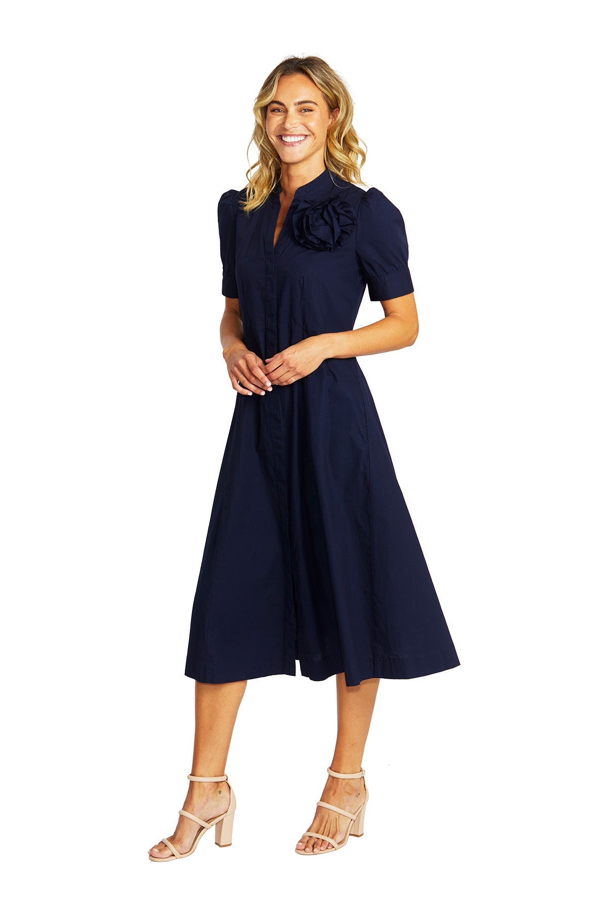 Ping Pong Audrey Rosette Dress - Navy