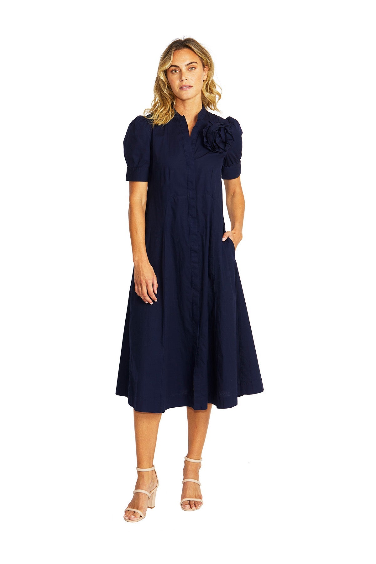 Ping Pong Audrey Rosette Dress - Navy