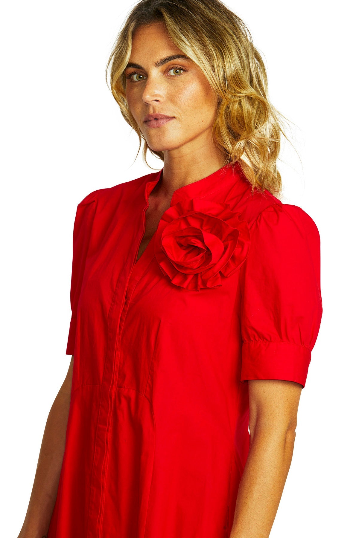 Ping Pong Audrey Rosette Dress - Poppy