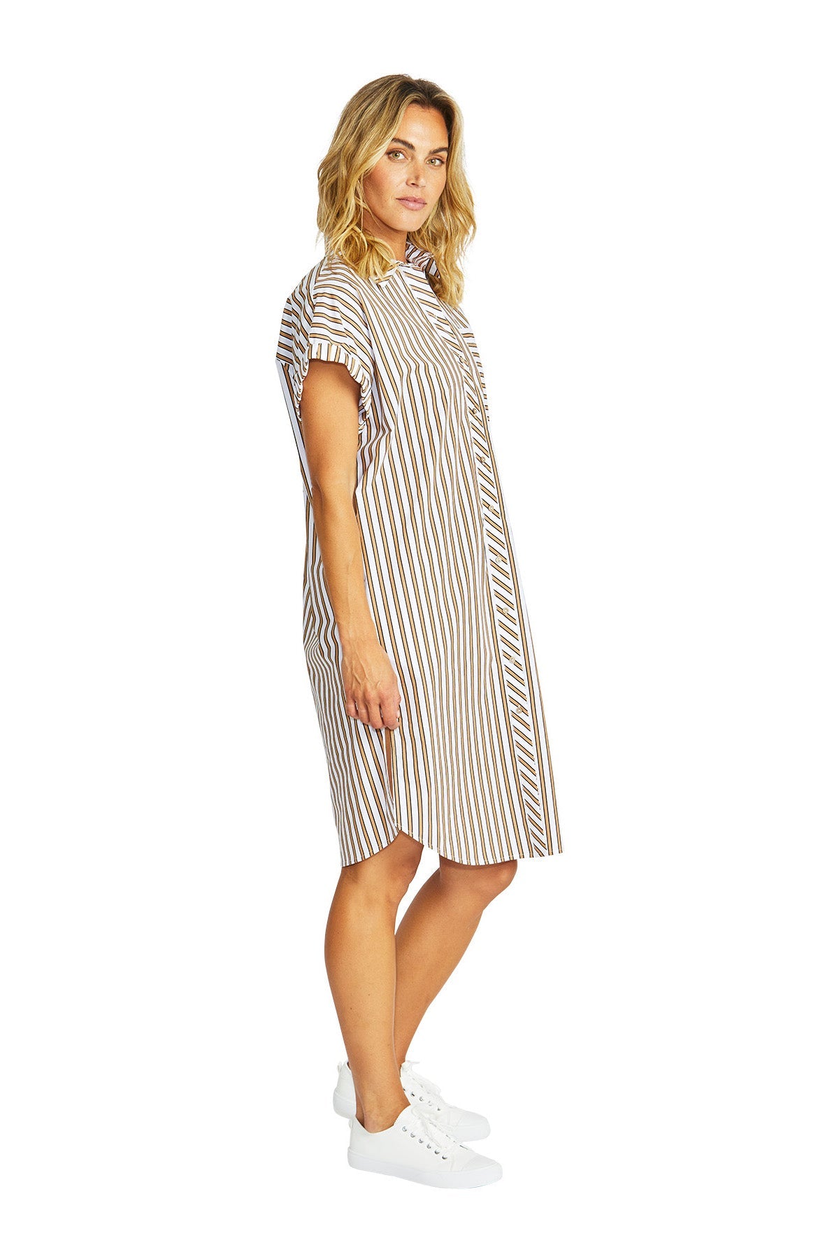 Ping Pong Kendall Stripe Dress - Caramel/White