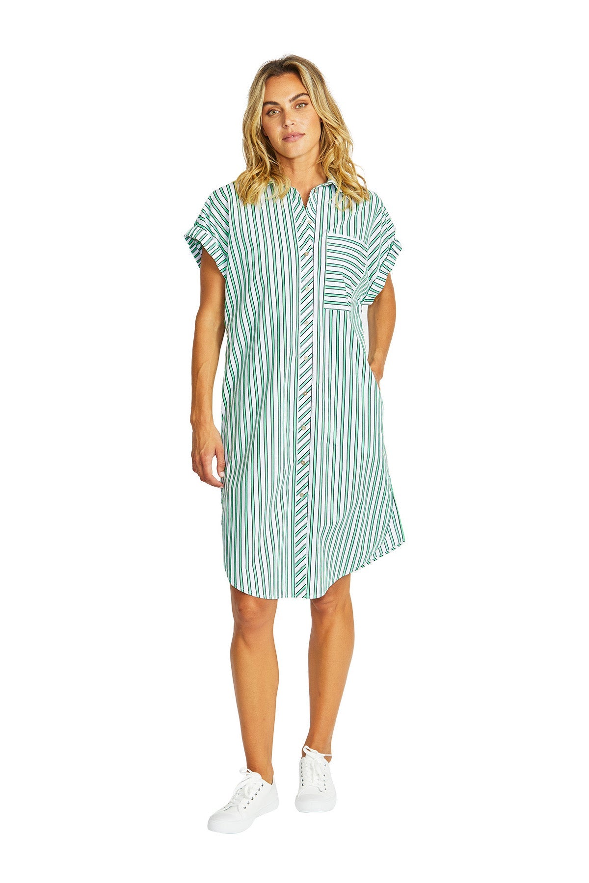 Ping Pong Kendall Stripe Dress - Spearmint/White