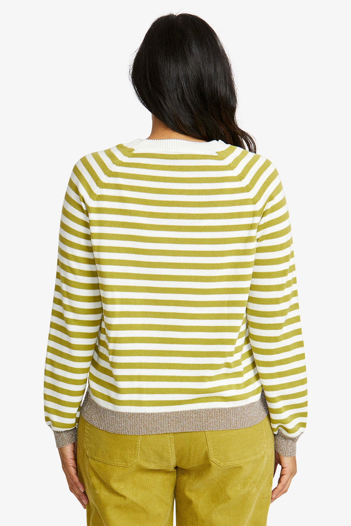 Ping Pong Kylie Stripe Pullover - Ivory/Celery