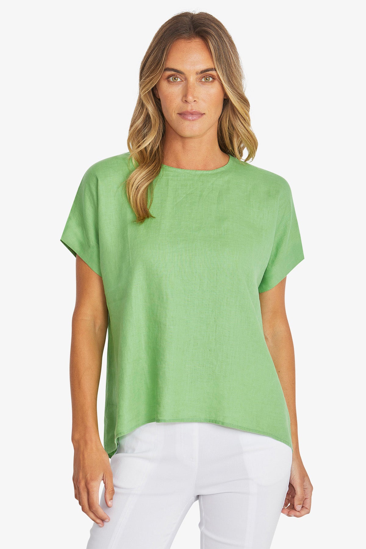 Ping Pong Misty Linen Top - Clover