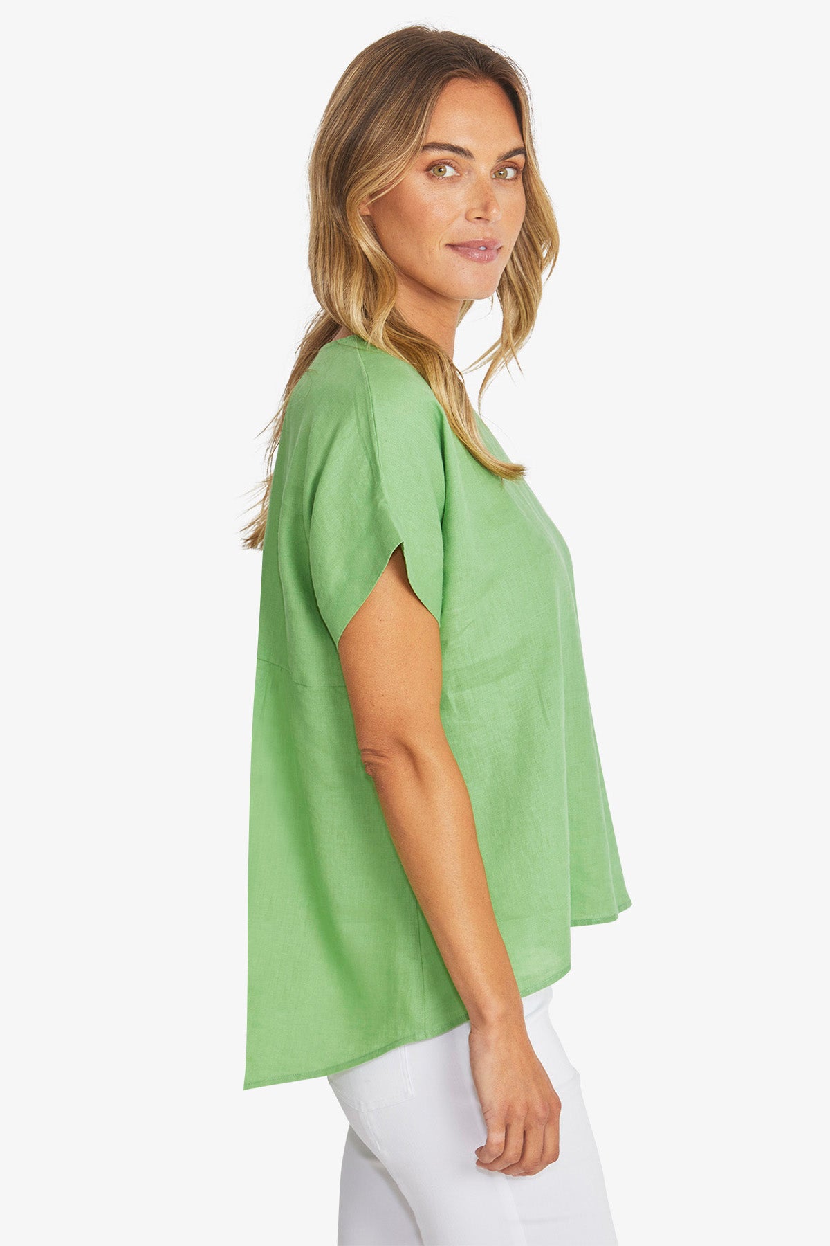 Ping Pong Misty Linen Top - Clover