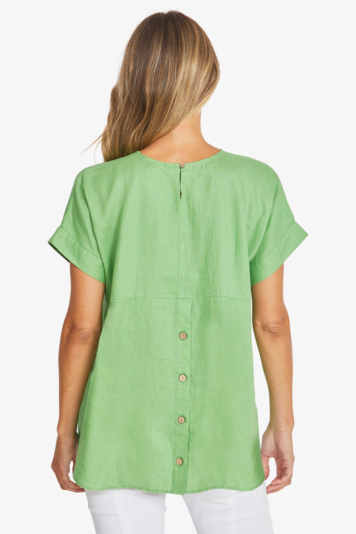 Ping Pong Misty Linen Top - Clover