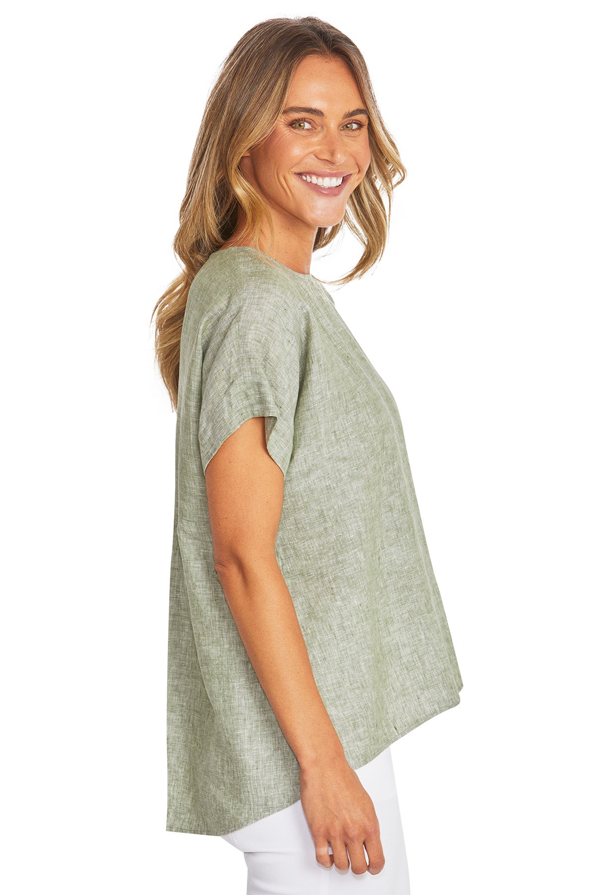 Ping Pong Misty Linen Top - Seagrass