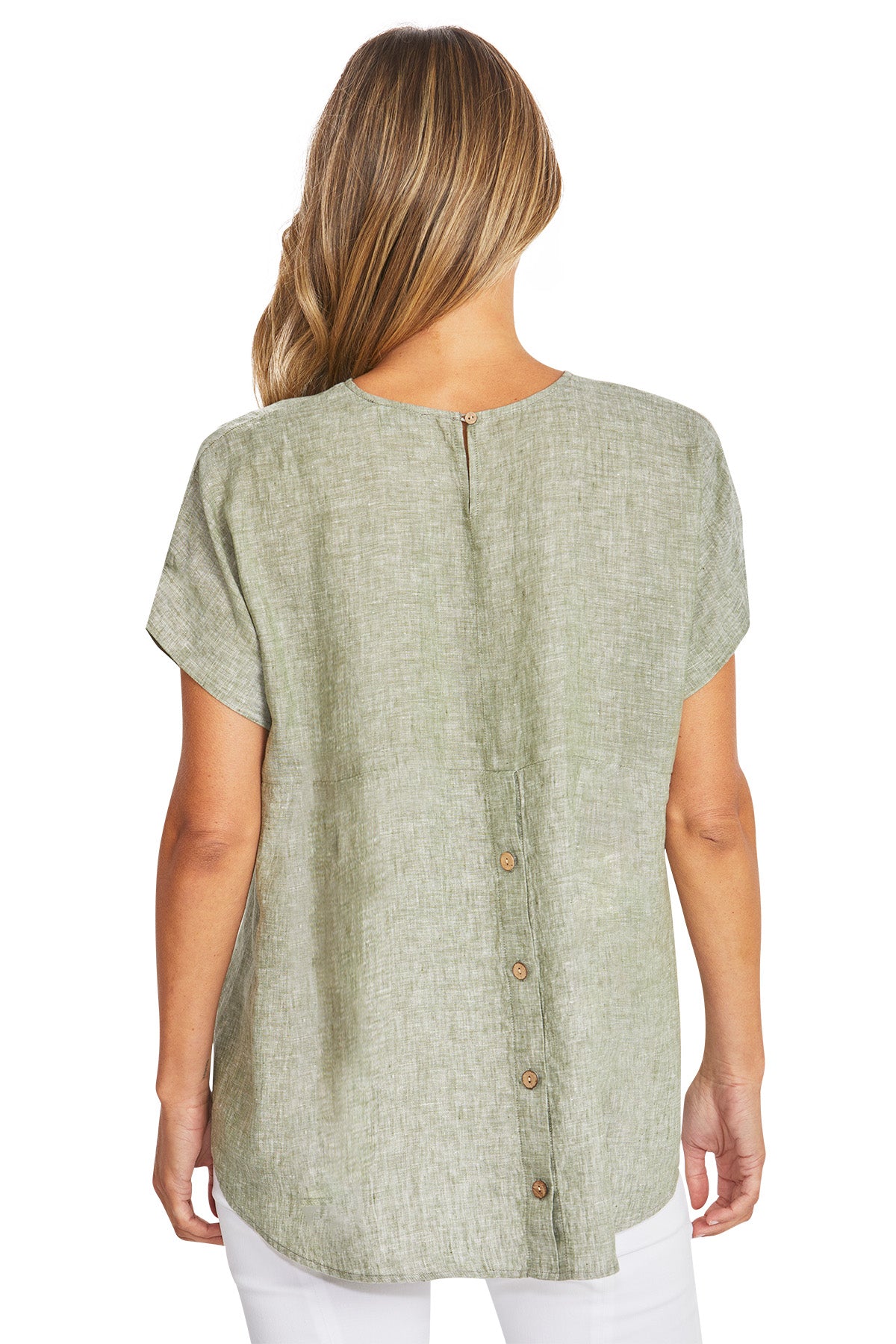 Ping Pong Misty Linen Top - Seagrass