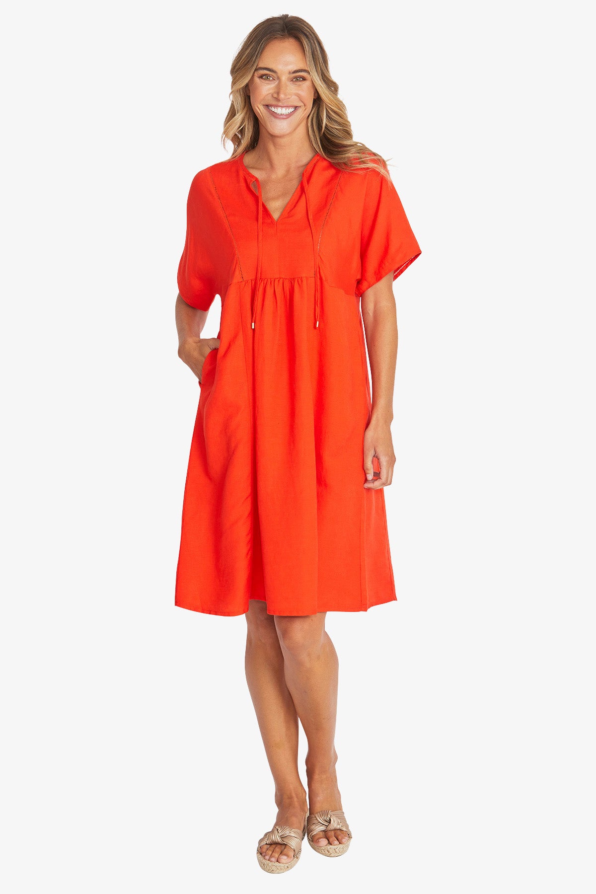 Ping Pong Bobbi Dress - Firecracker