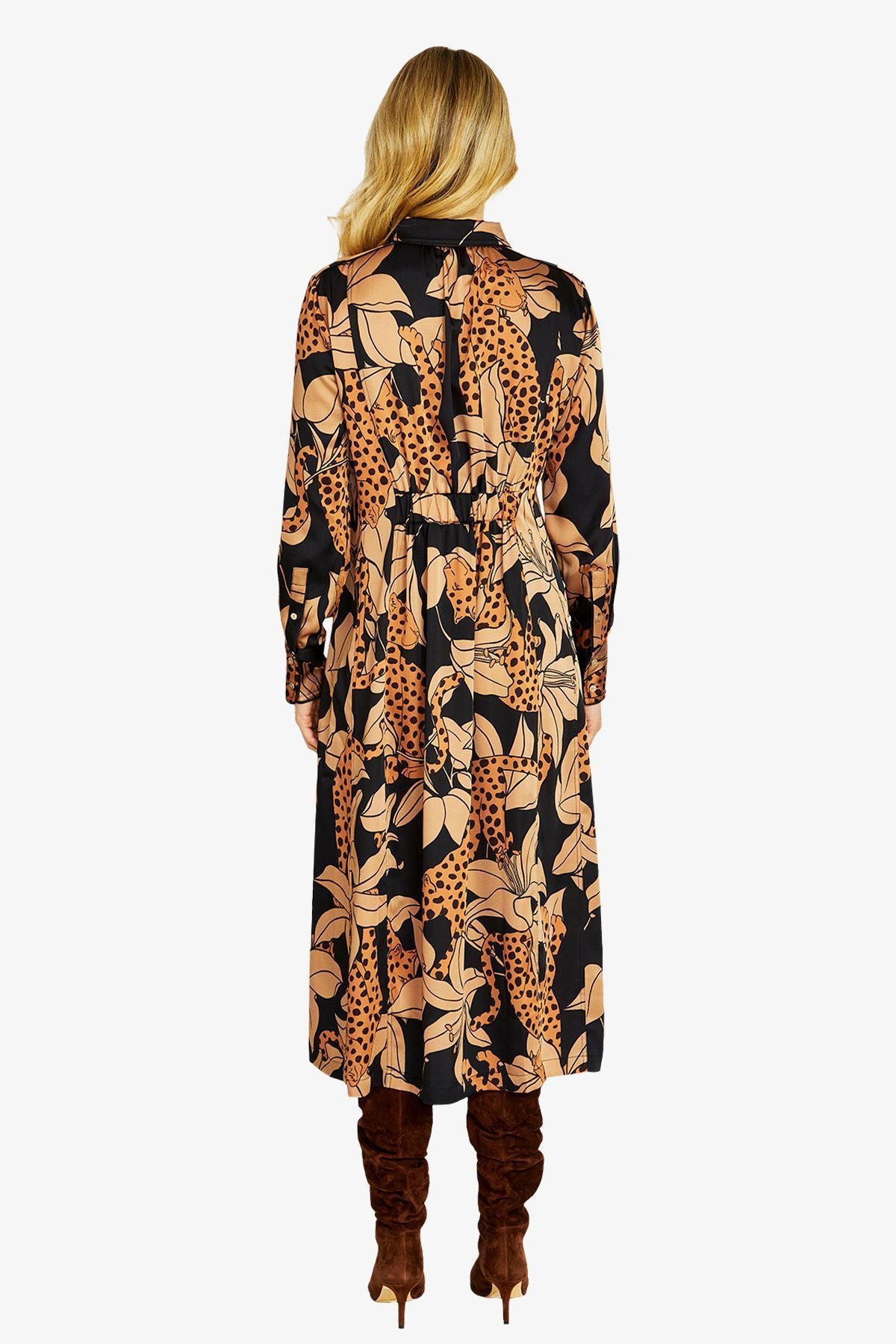 Ping Pong Spliced Animal Midi Dress