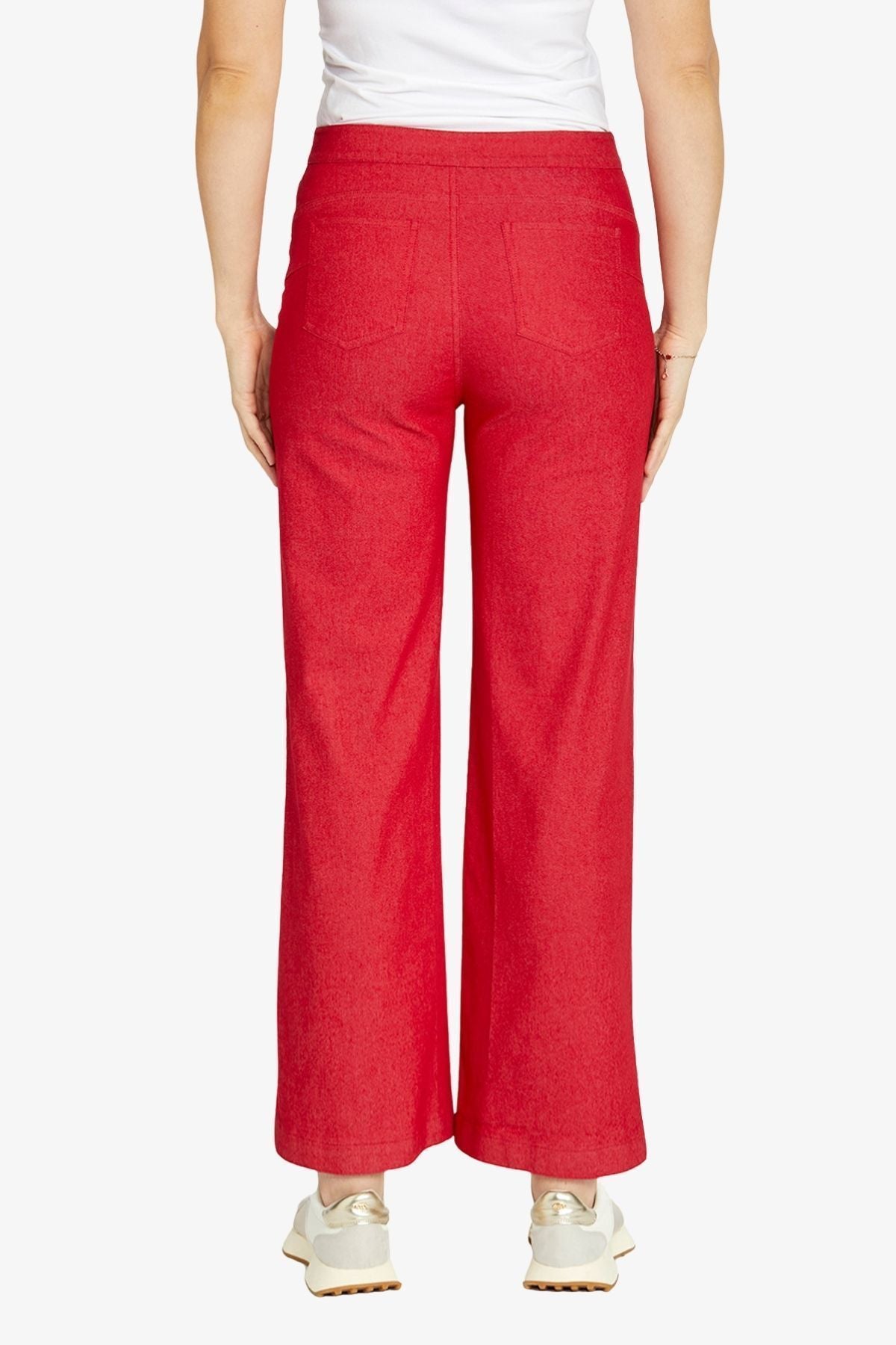 Ping Pong Wide Leg Chain Trim Pant - Red