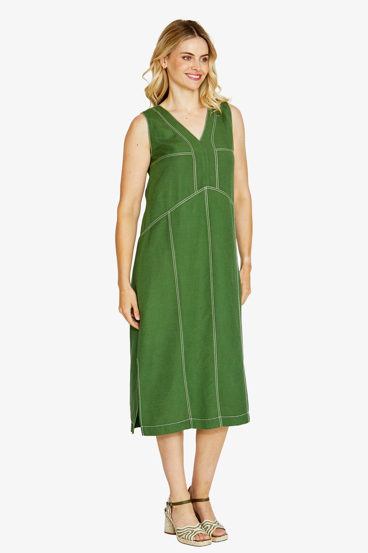 Ping Pong Luca V-Neck Sleeveless Maxi Dress - Agave