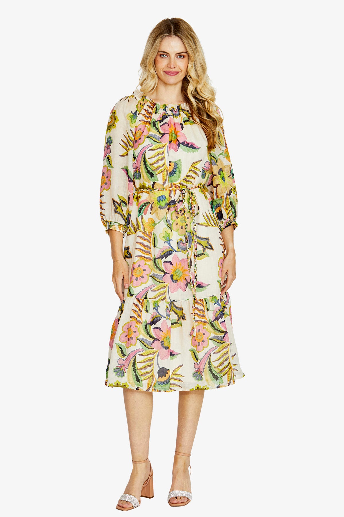 Ping Pong Rory Off the Shoulder Dress - Carnival Print