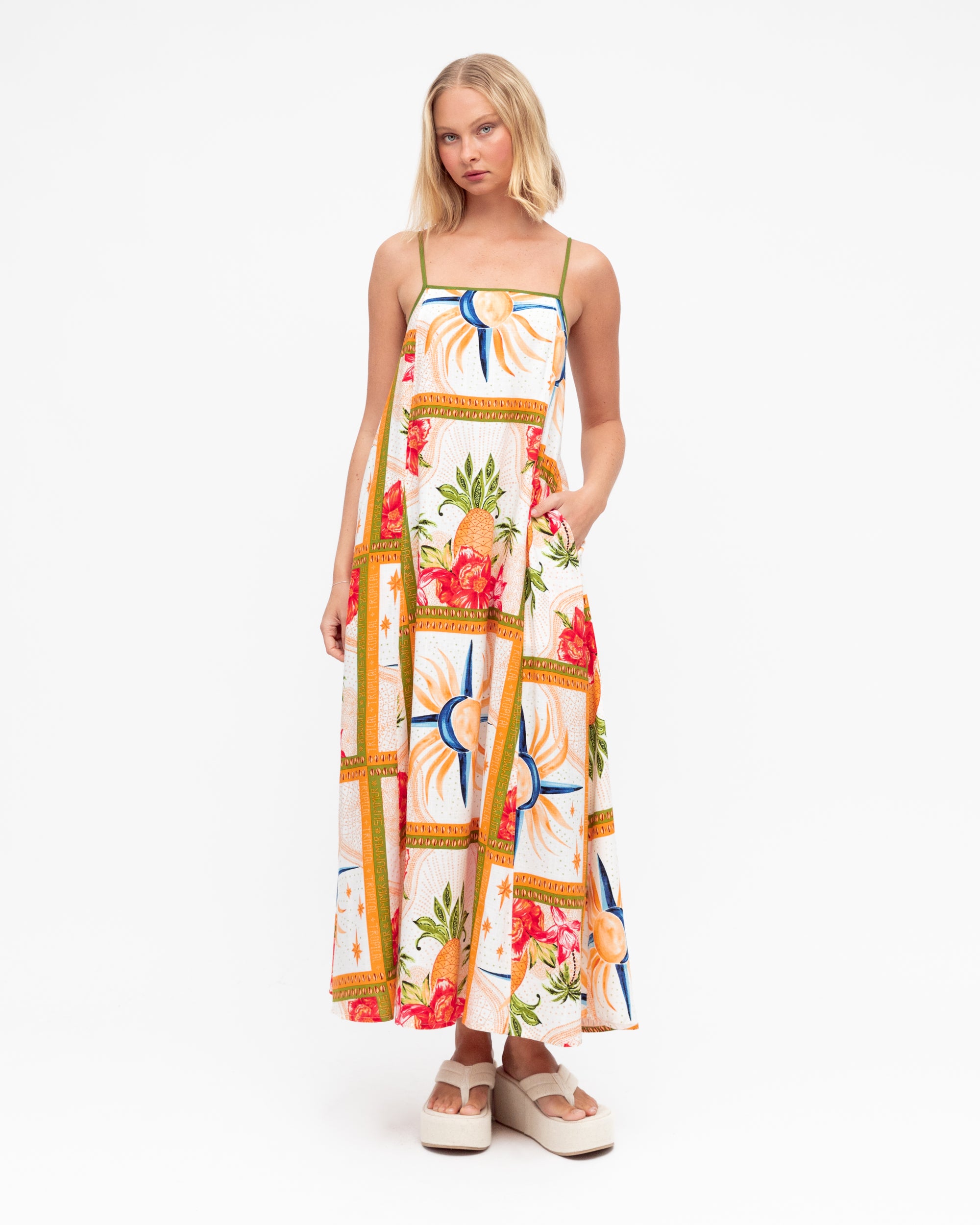 Paper Heart Tropical Maxi Dress