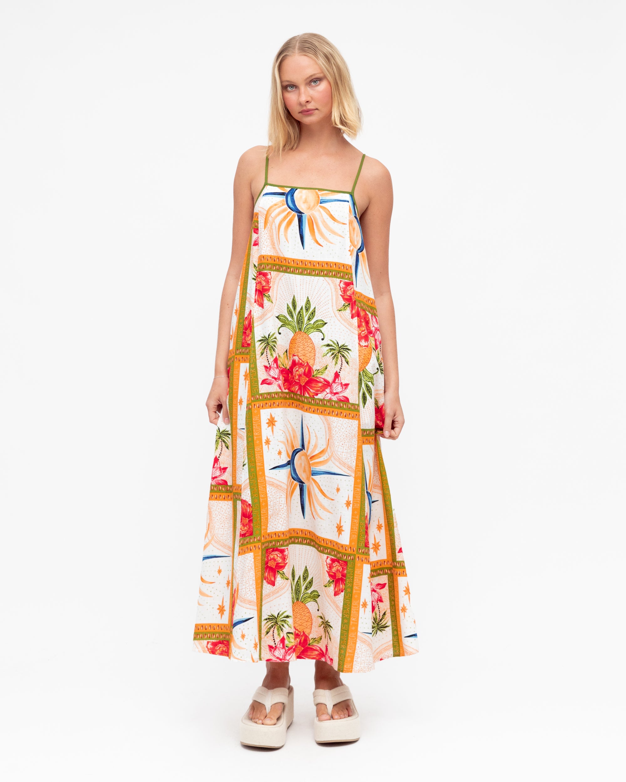 Paper Heart Tropical Maxi Dress