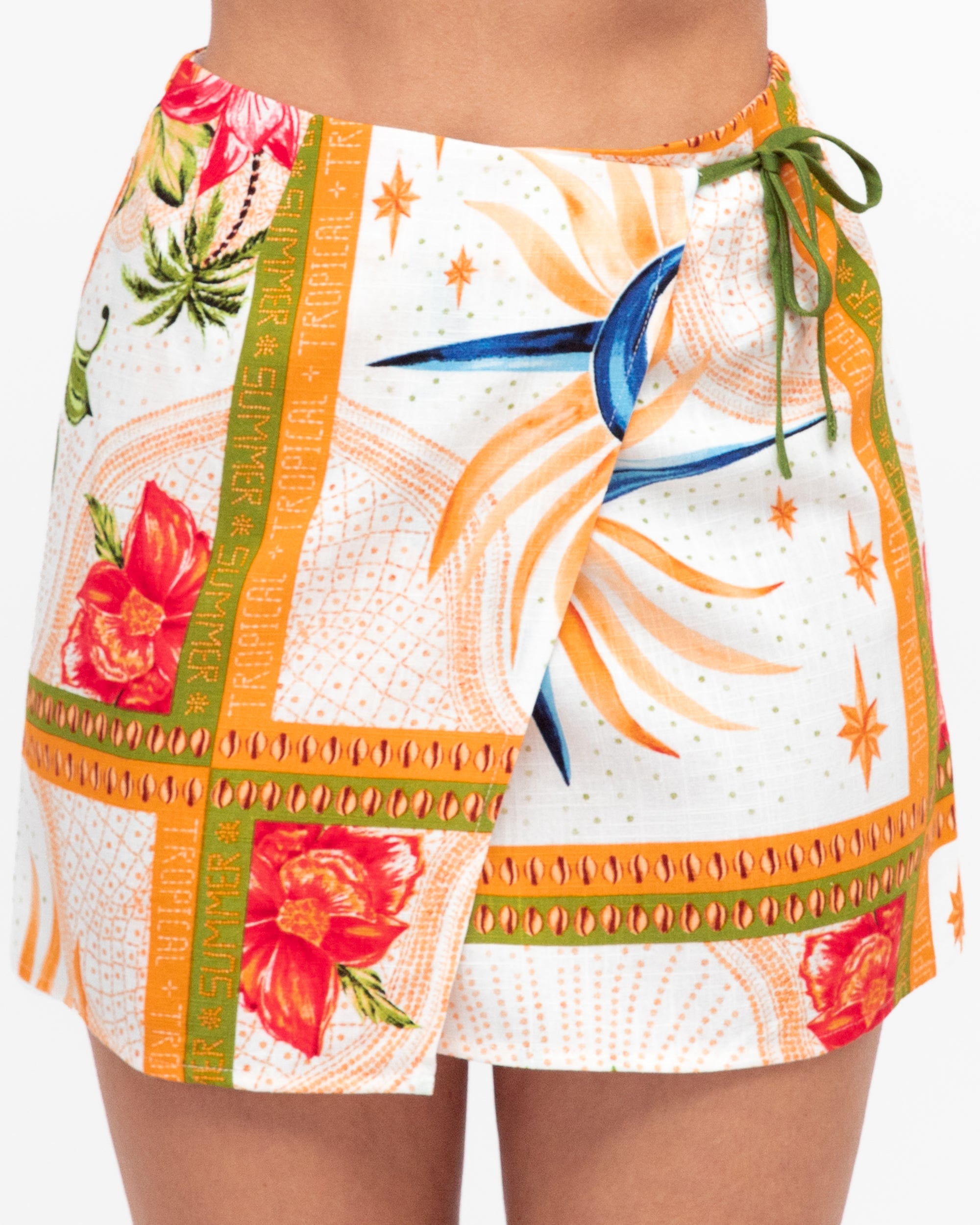 Paper Heart Tropical Wrap Skirt