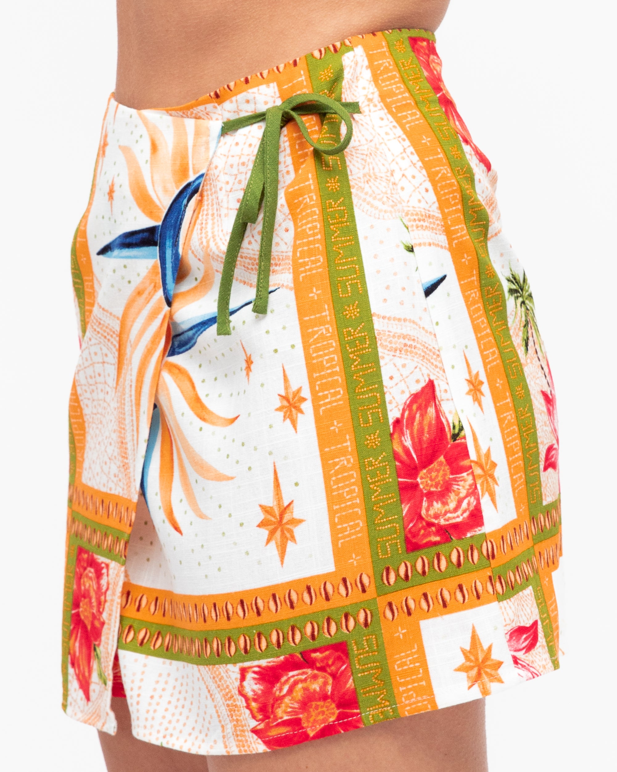 Paper Heart Tropical Wrap Skirt