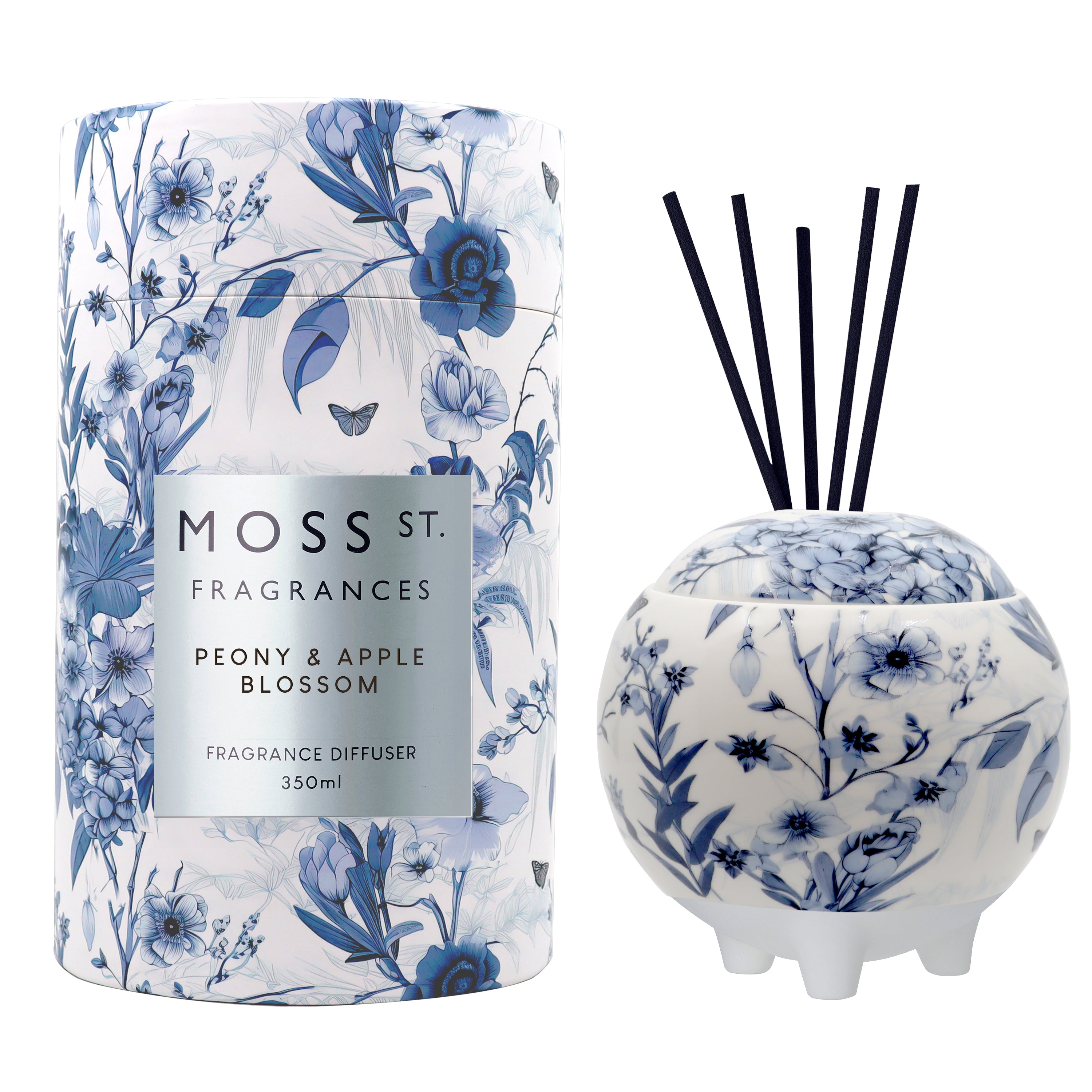 Moss St Peony & Apple Blossom Ceramic Large Diffuser 350ml