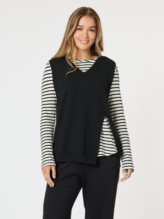 Threadz Vicky Vest - Black