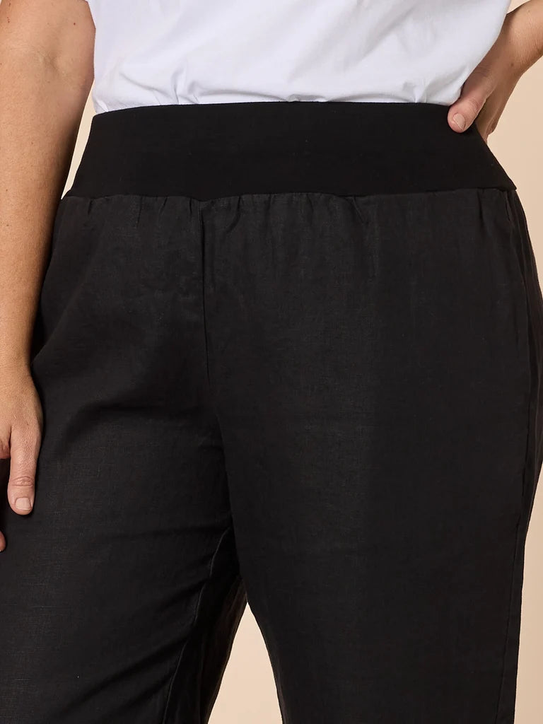 Gordon Smith Lara Linen Wide Leg Pant - Black