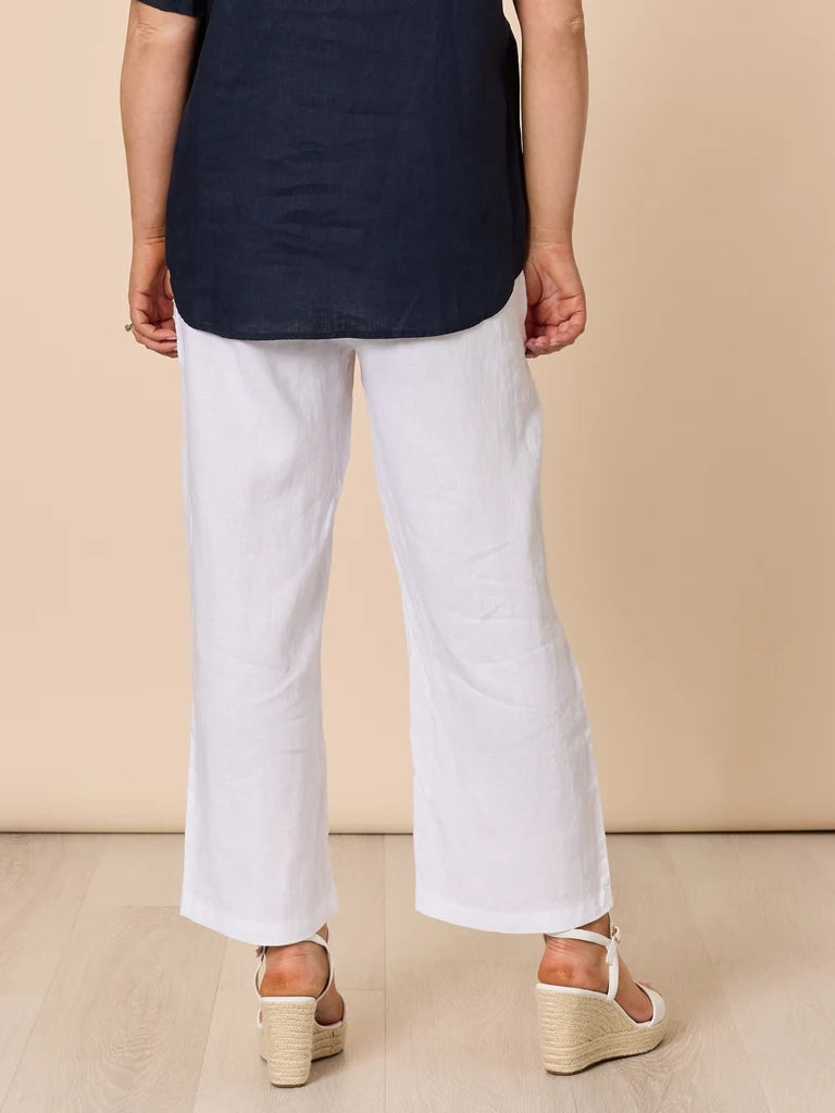 Gordon Smith Lara Wide Leg Linen Pant - White