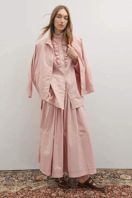 Maevarii Rue Maxi Skirt - Rosewater & Ivory Stripe