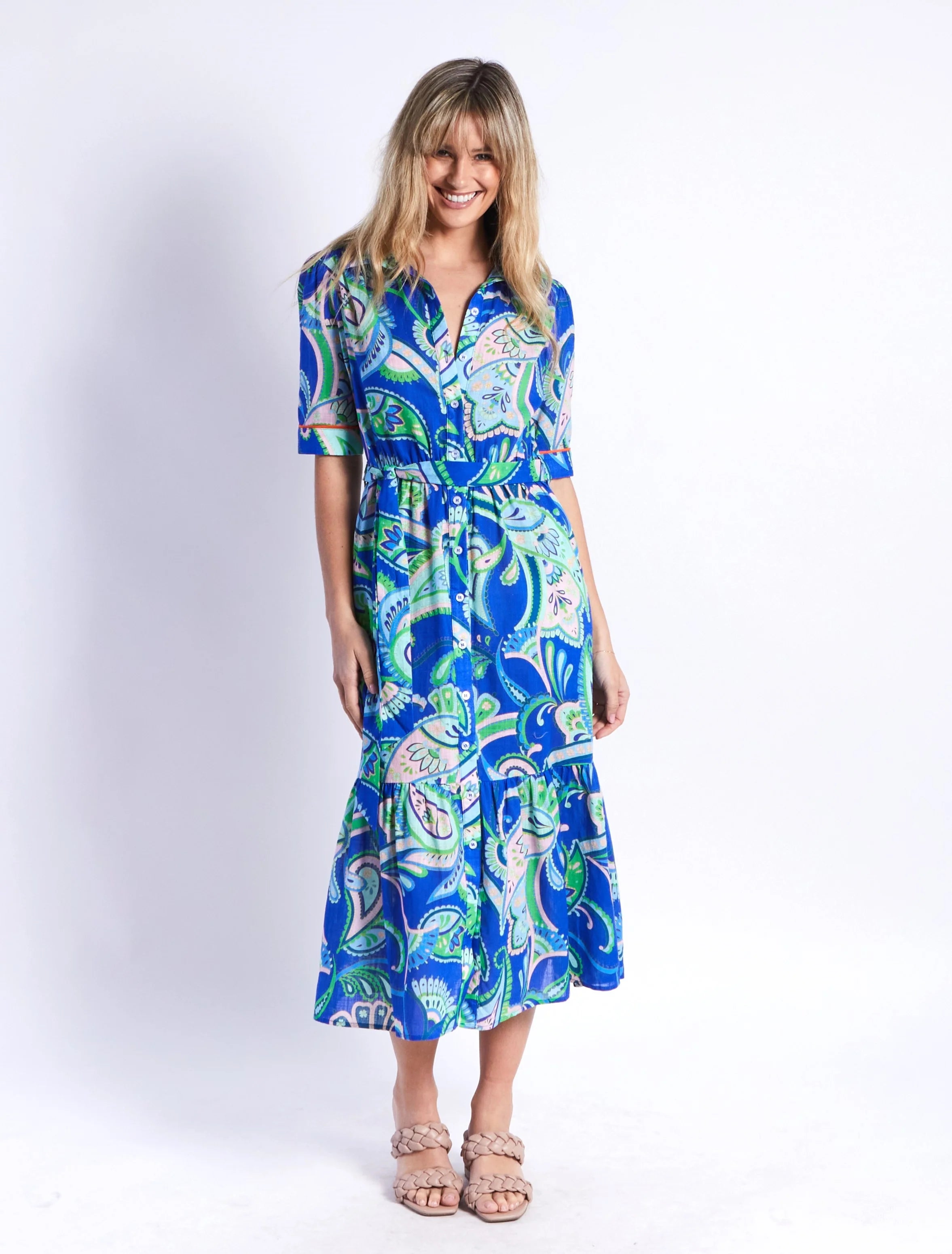 Leoni Lydia Paisley Dress - Blue