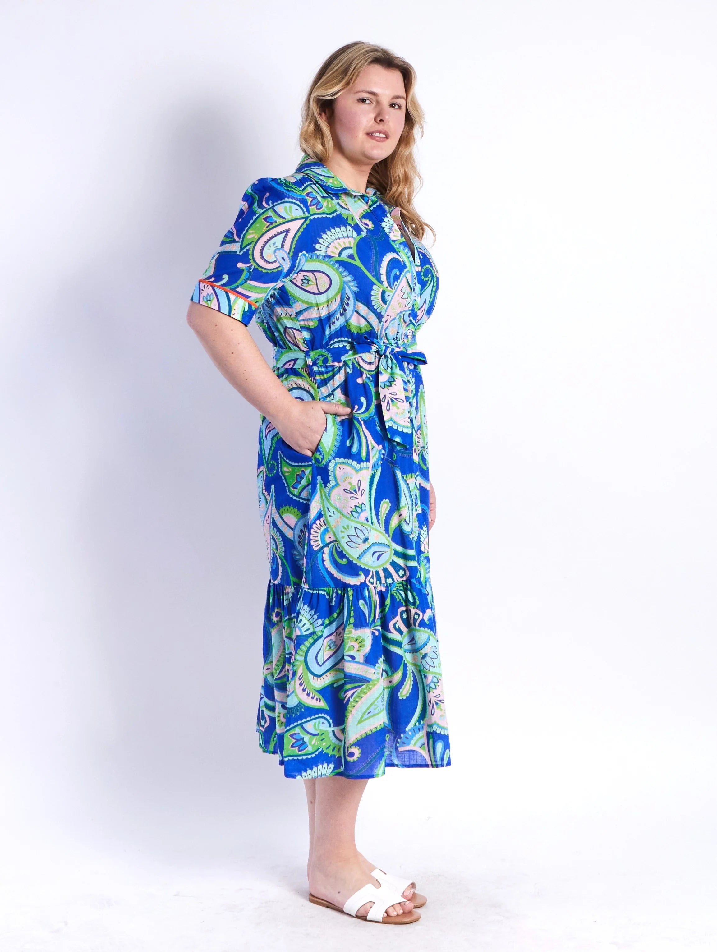 Leoni Lydia Paisley Dress - Blue