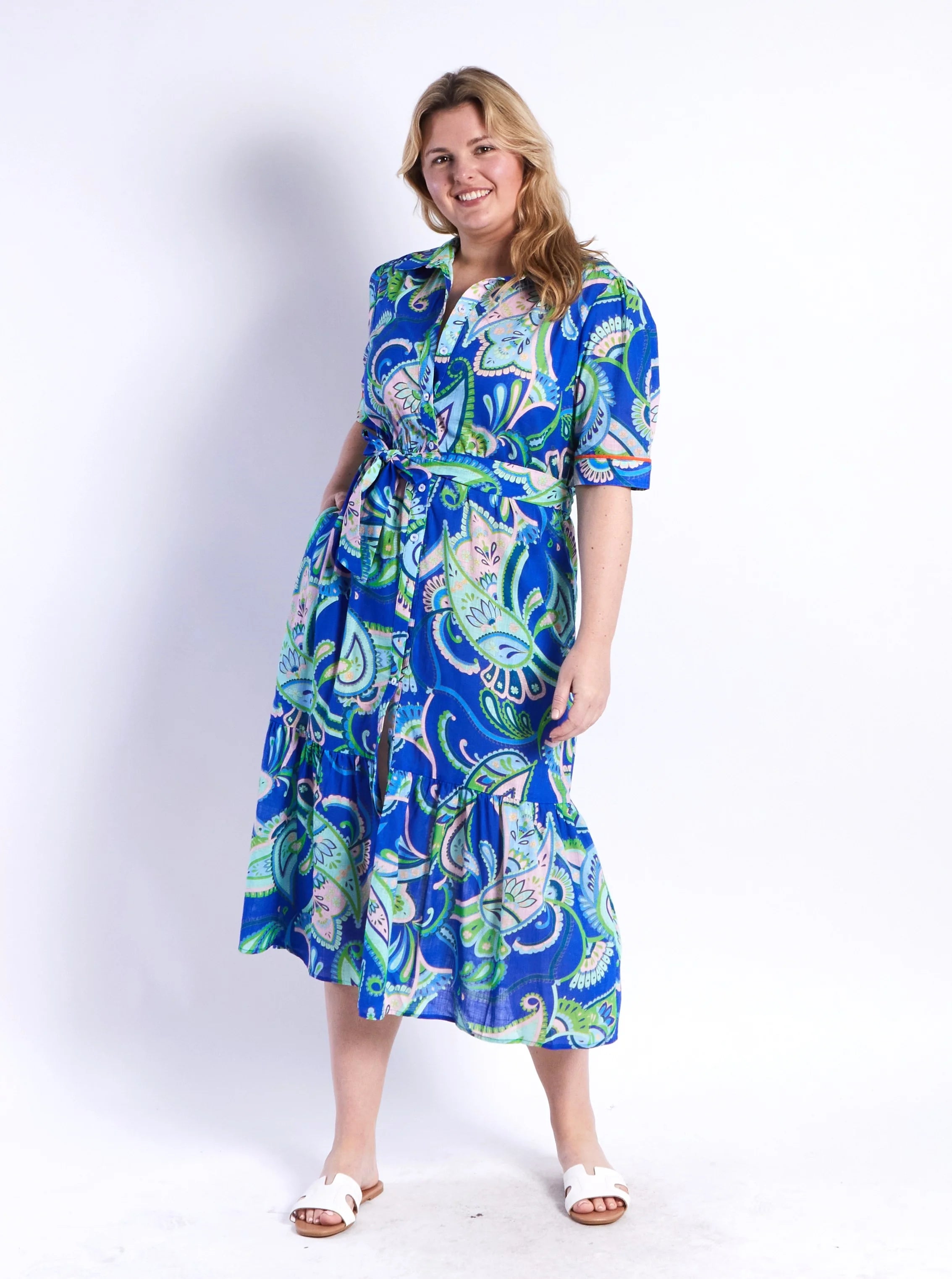 Leoni Lydia Paisley Dress - Blue