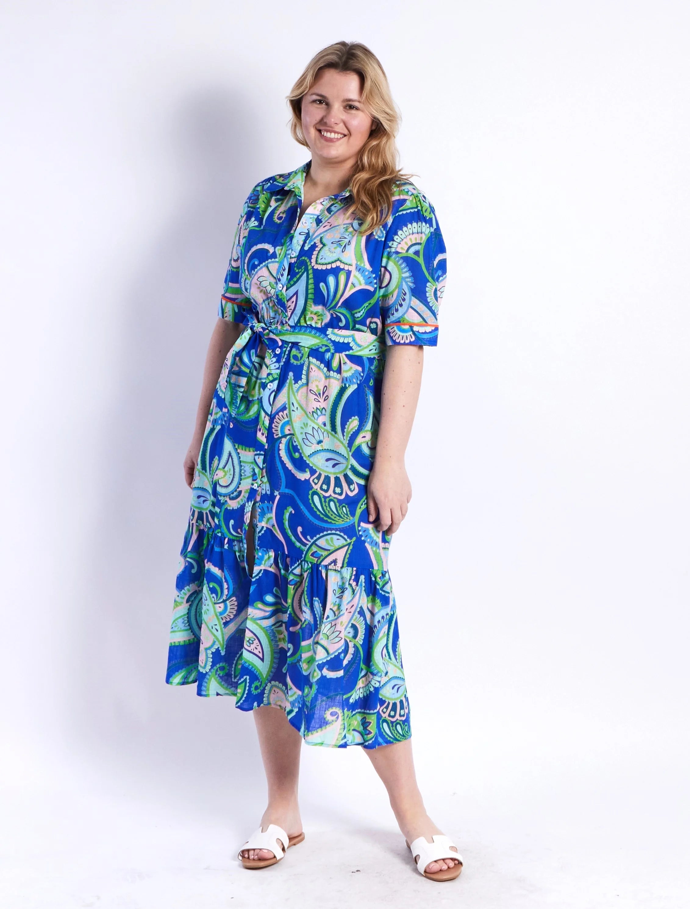 Leoni Lydia Paisley Dress - Blue