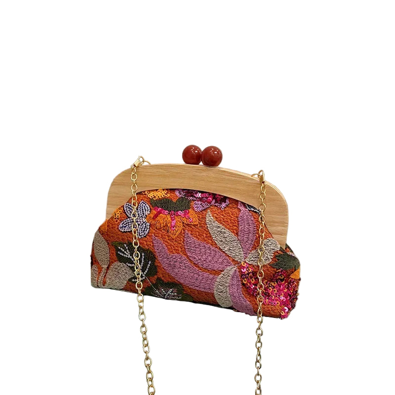 Autumn Bloom Embroidered Clutch