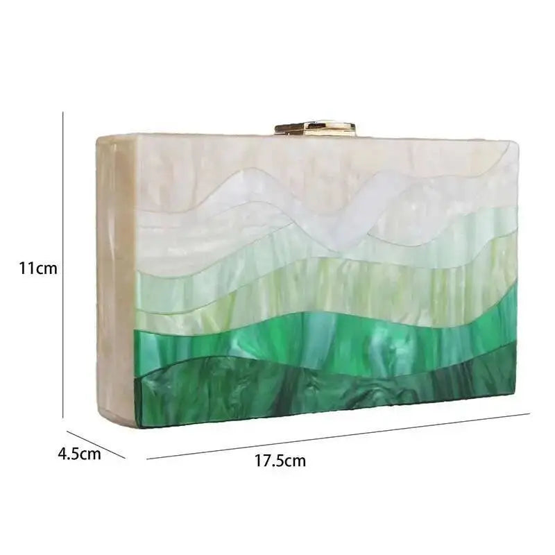 Greenwave Marbled Acrylic Clutch