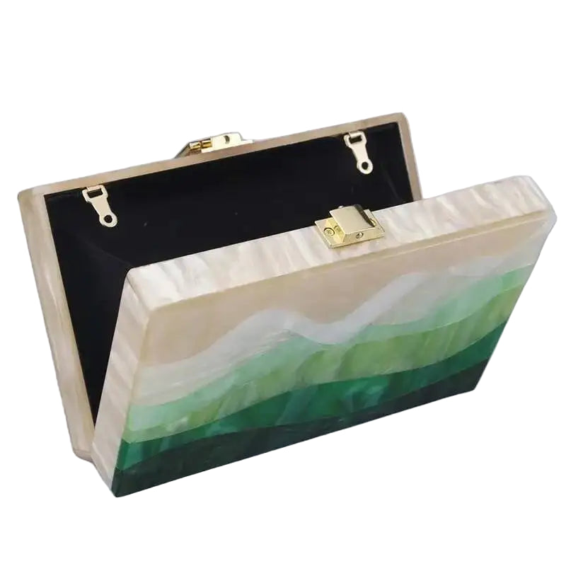 Greenwave Marbled Acrylic Clutch